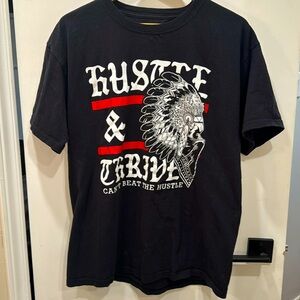 Hustle & Thrive T-Shirt black men’s casual T-shirt, large